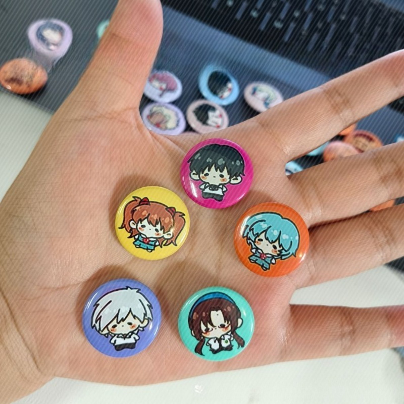 Pin Button Badge - 5pcs Neon Cute Genesis Classic Evangelion