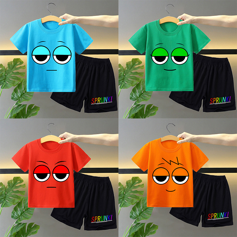 Sprunki 2pcs T-shirt and Short - đánh giá và giá Anime Merchandise Clothes