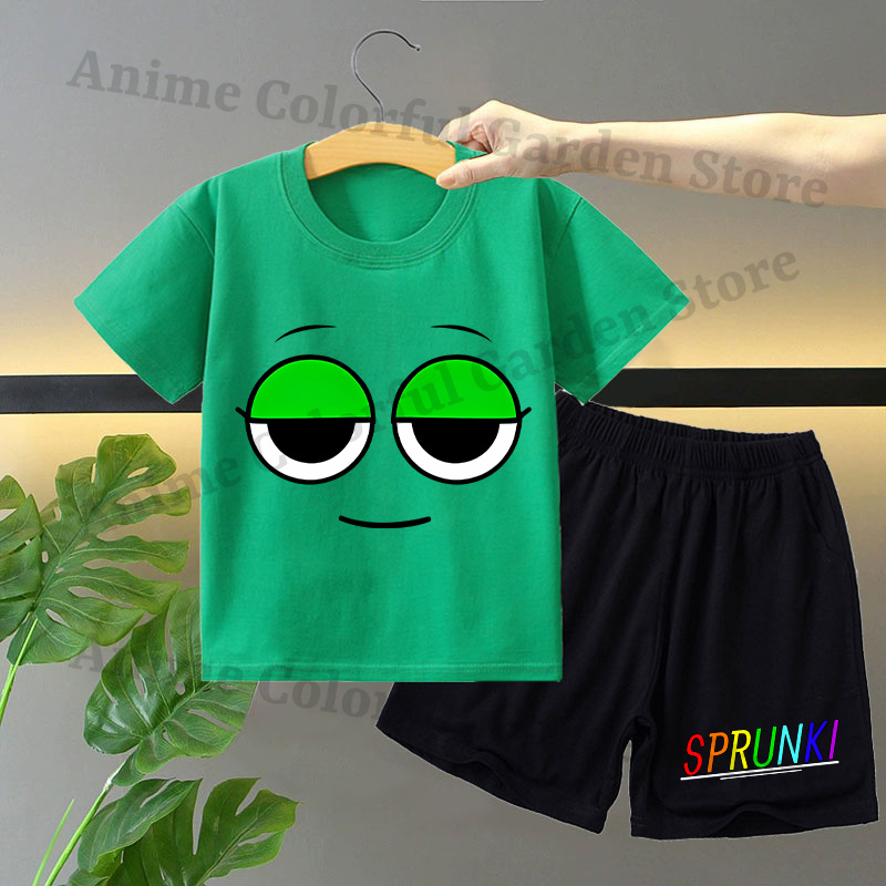 Sprunki 2pcs T-shirt and Short - đánh giá và giá Anime Merchandise Clothes