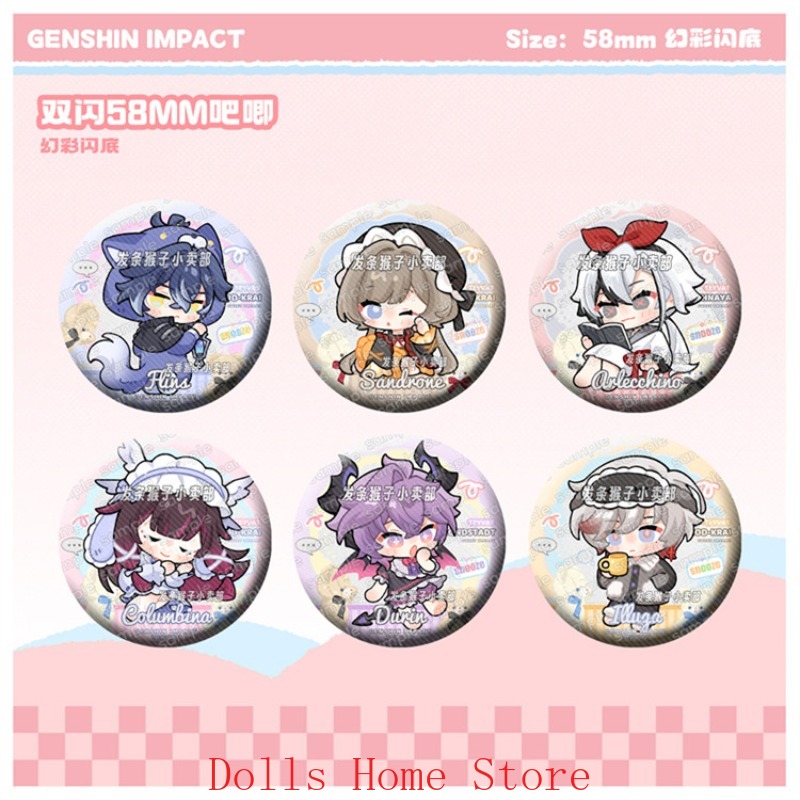 Genshin Impact Flins Sandrone  - đánh giá và giá Pin Button Badge